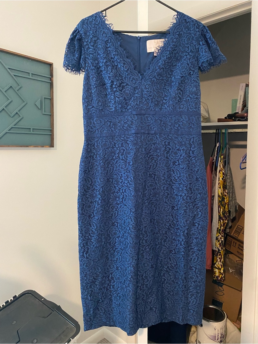 Gal Meets Glam Royal Blue Lace Midi Dress